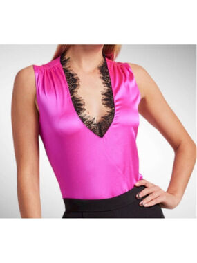 Generation Love 95% Silk Callie Lace Combo Tank in Black Size M